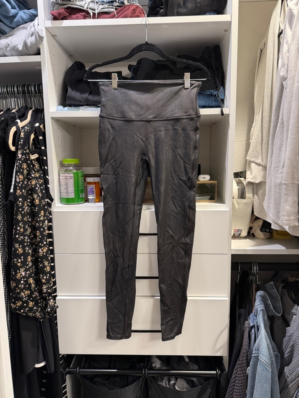 SPANX High-Waist Black Faux-Leather Leggings